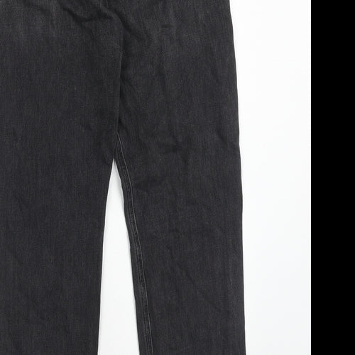 By Yourself Womens Black Cotton Straight Jeans Size 28 in Regular Zip