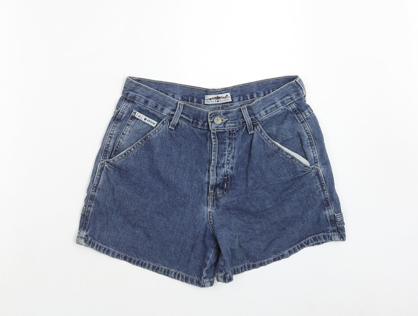 Workwear Womens Blue Cotton Hot Pants Shorts Size 30 in Regular Zip