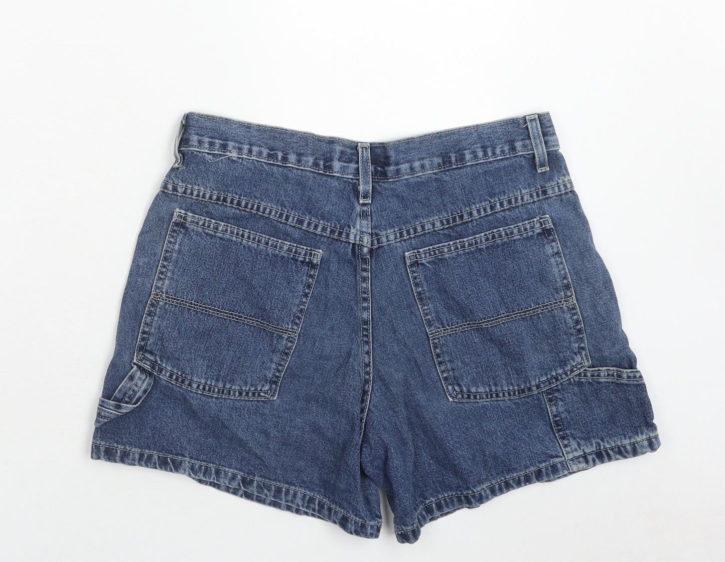 Workwear Womens Blue Cotton Hot Pants Shorts Size 30 in Regular Zip