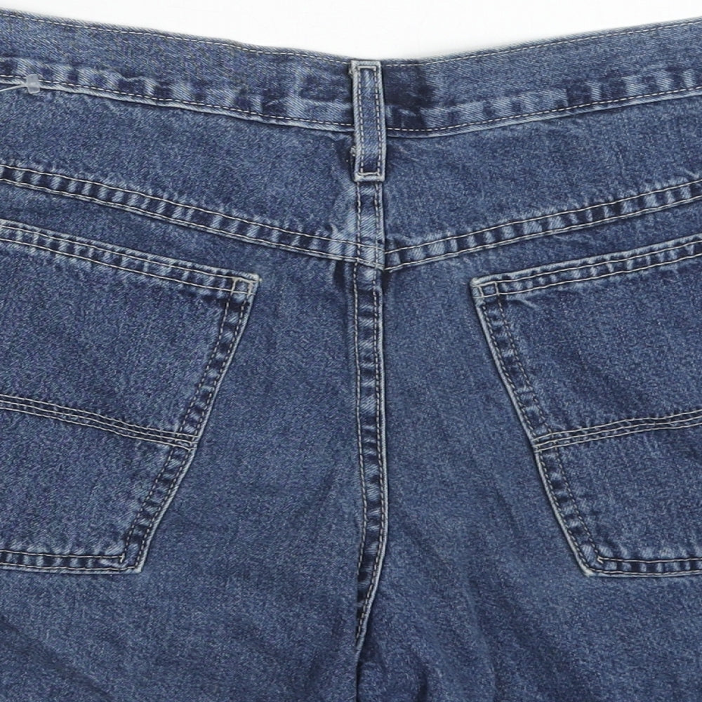 Workwear Womens Blue Cotton Hot Pants Shorts Size 30 in Regular Zip