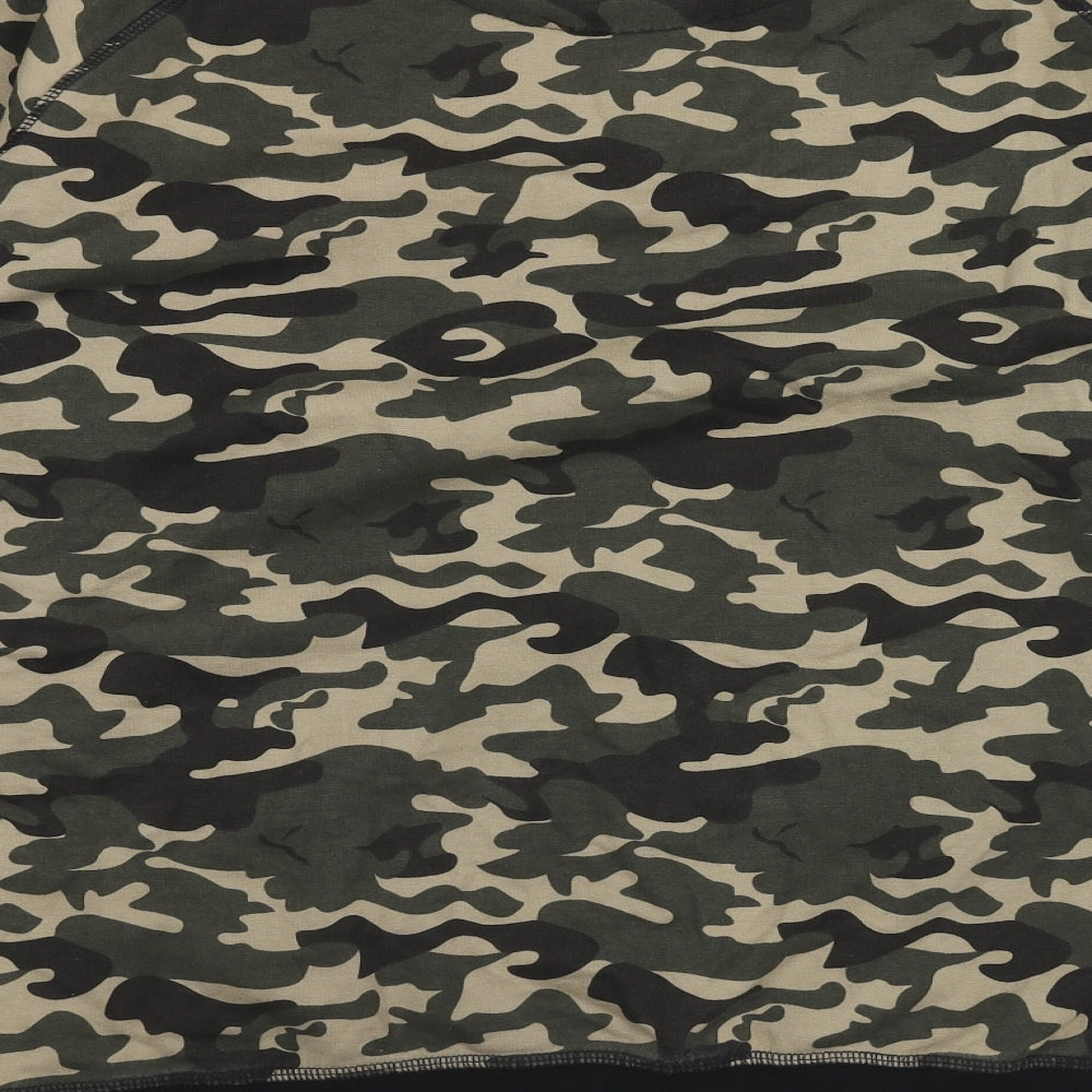 Primark Mens Green Camouflage Cotton Pullover Sweatshirt Size XL