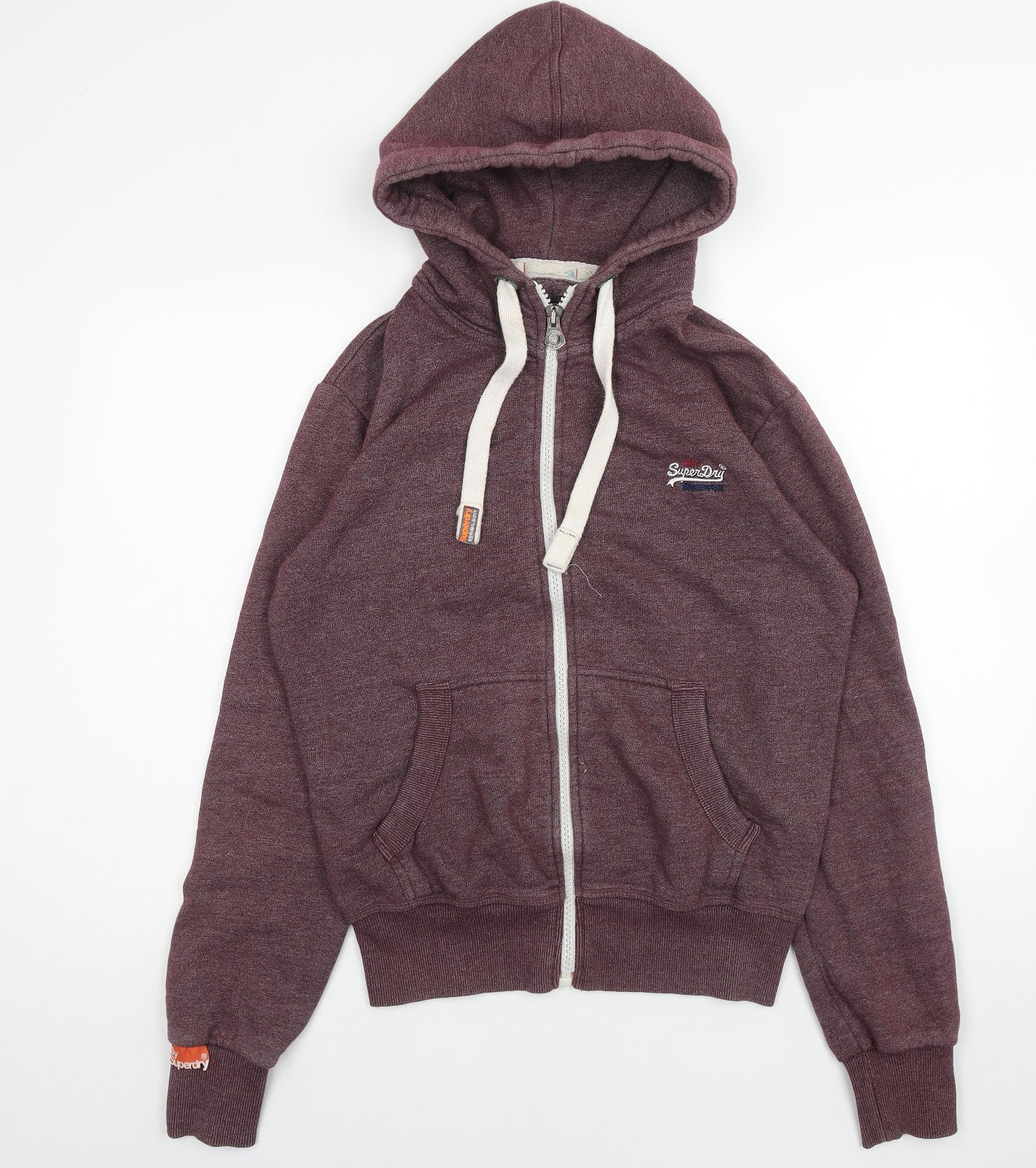 Superdry Mens Purple Cotton Full Zip Hoodie Size M