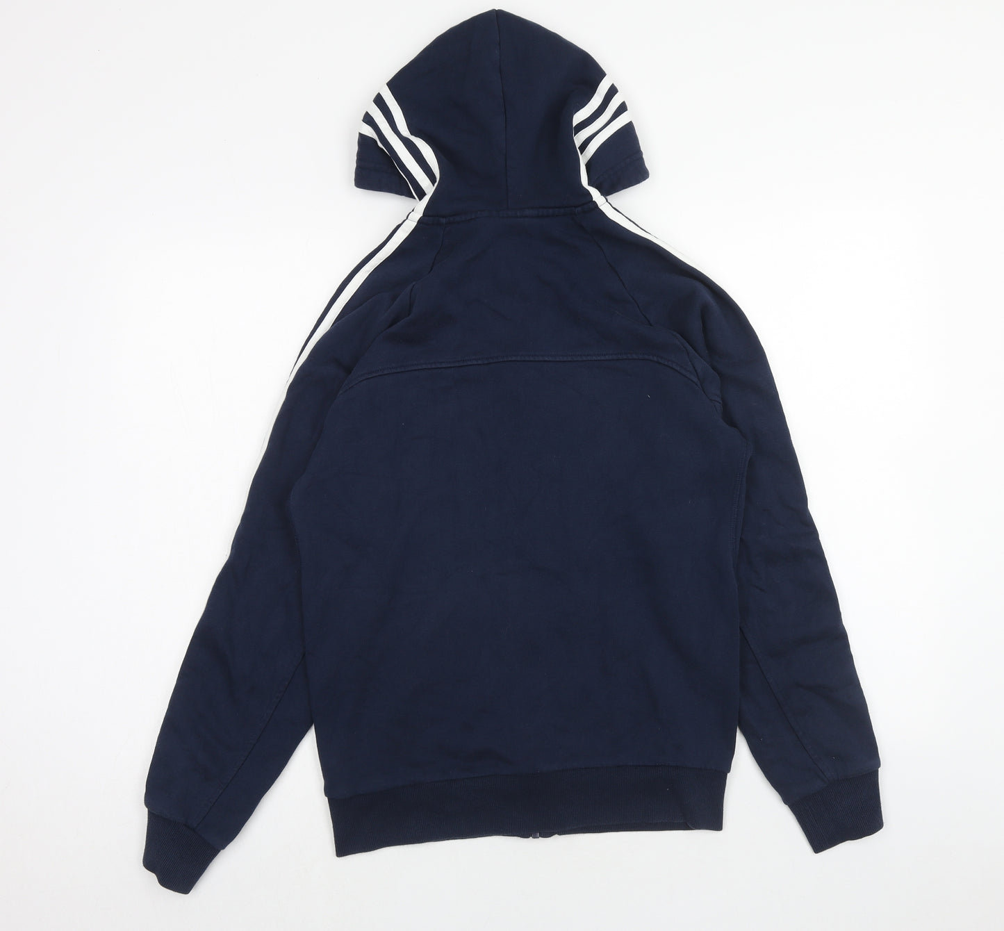 adidas Mens Blue Cotton Full Zip Hoodie Size S