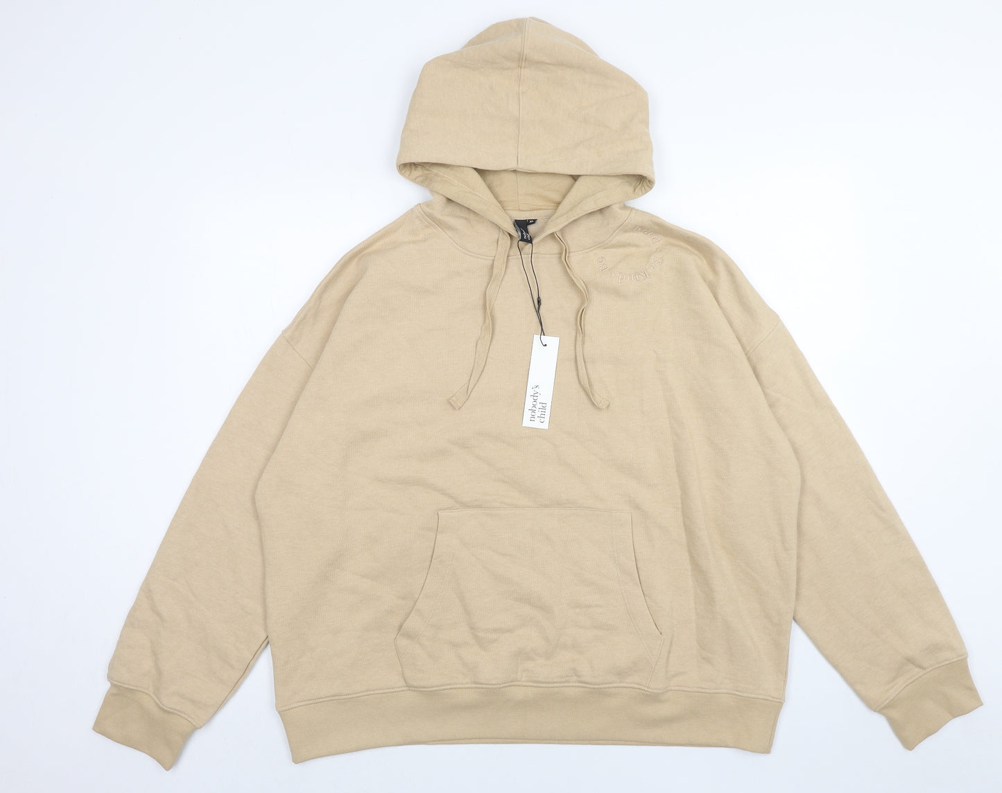Nobodys Child Womens Beige Cotton Pullover Hoodie Size XL Pullover