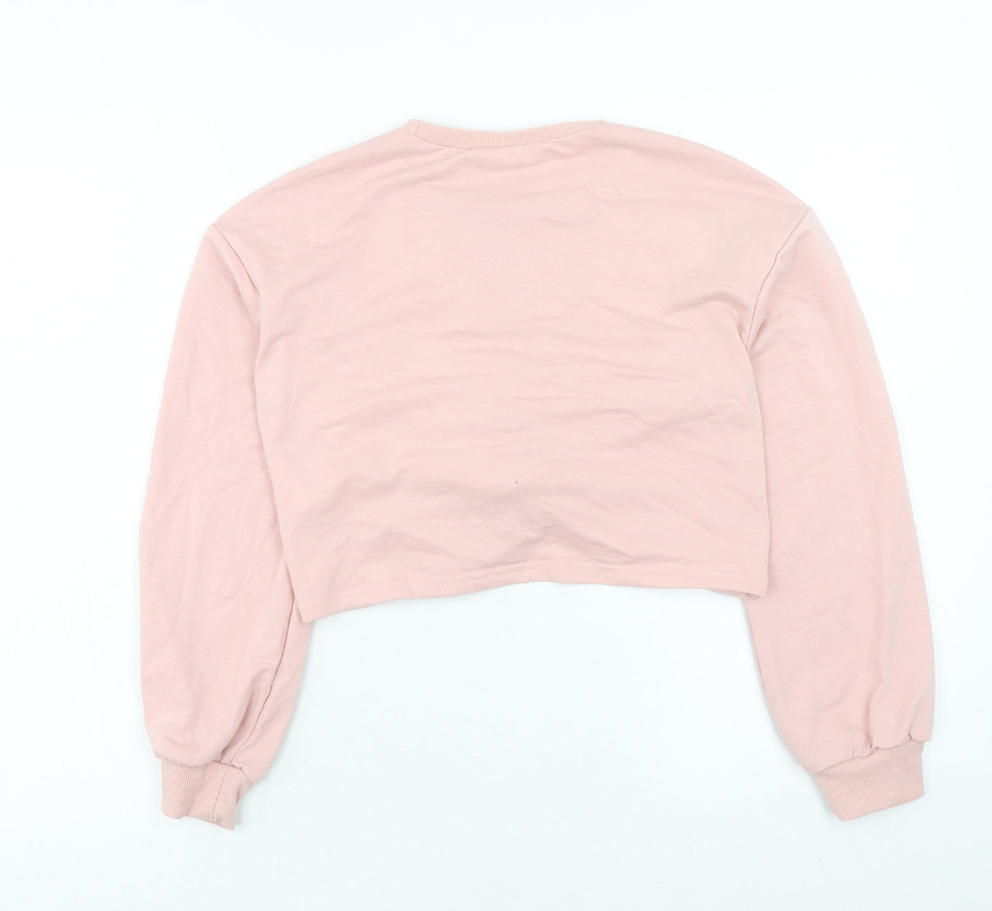 SheIn Girls Pink Polyester Pullover Sweatshirt Size 11-12 Years Pullover - Knot Front
