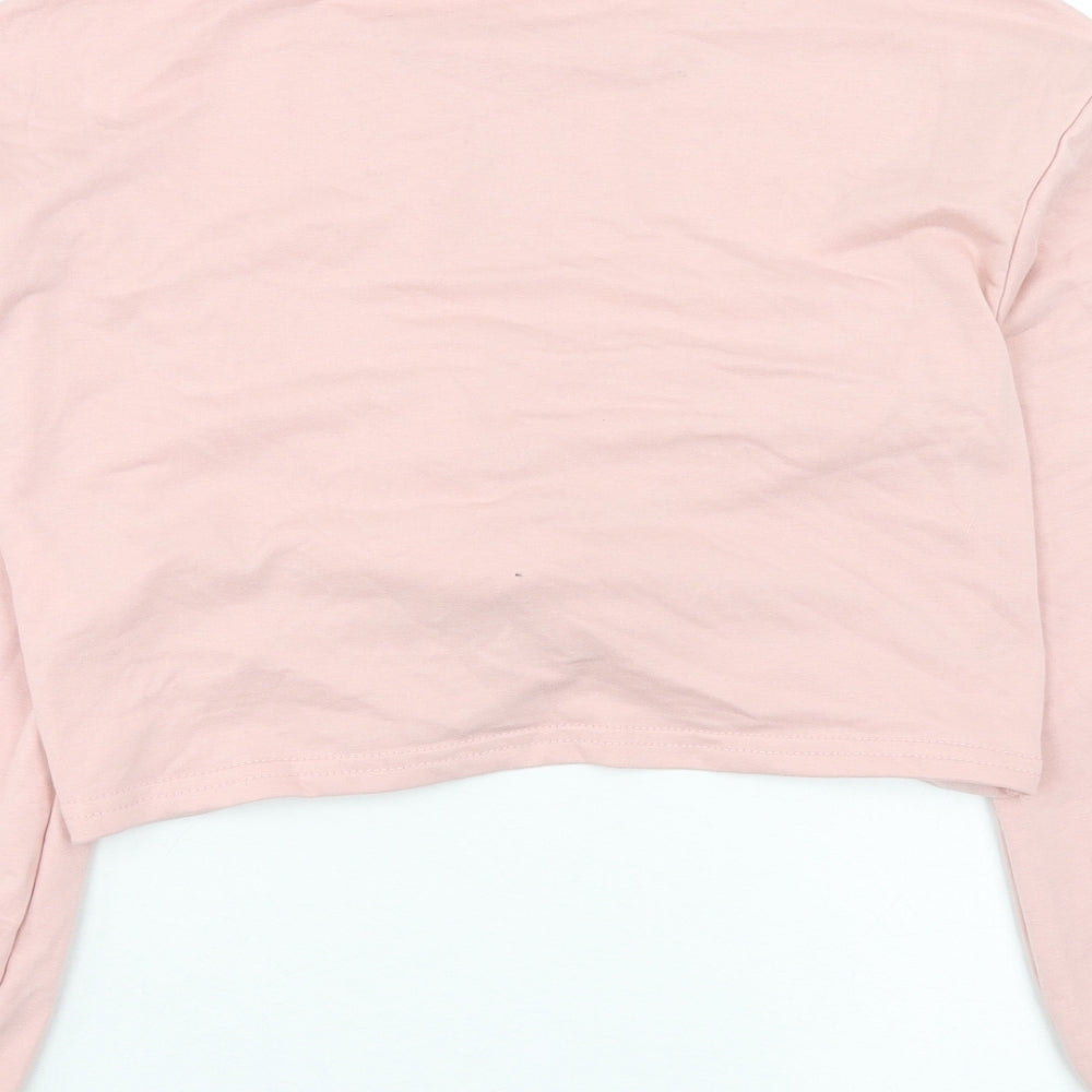SheIn Girls Pink Polyester Pullover Sweatshirt Size 11-12 Years Pullover - Knot Front
