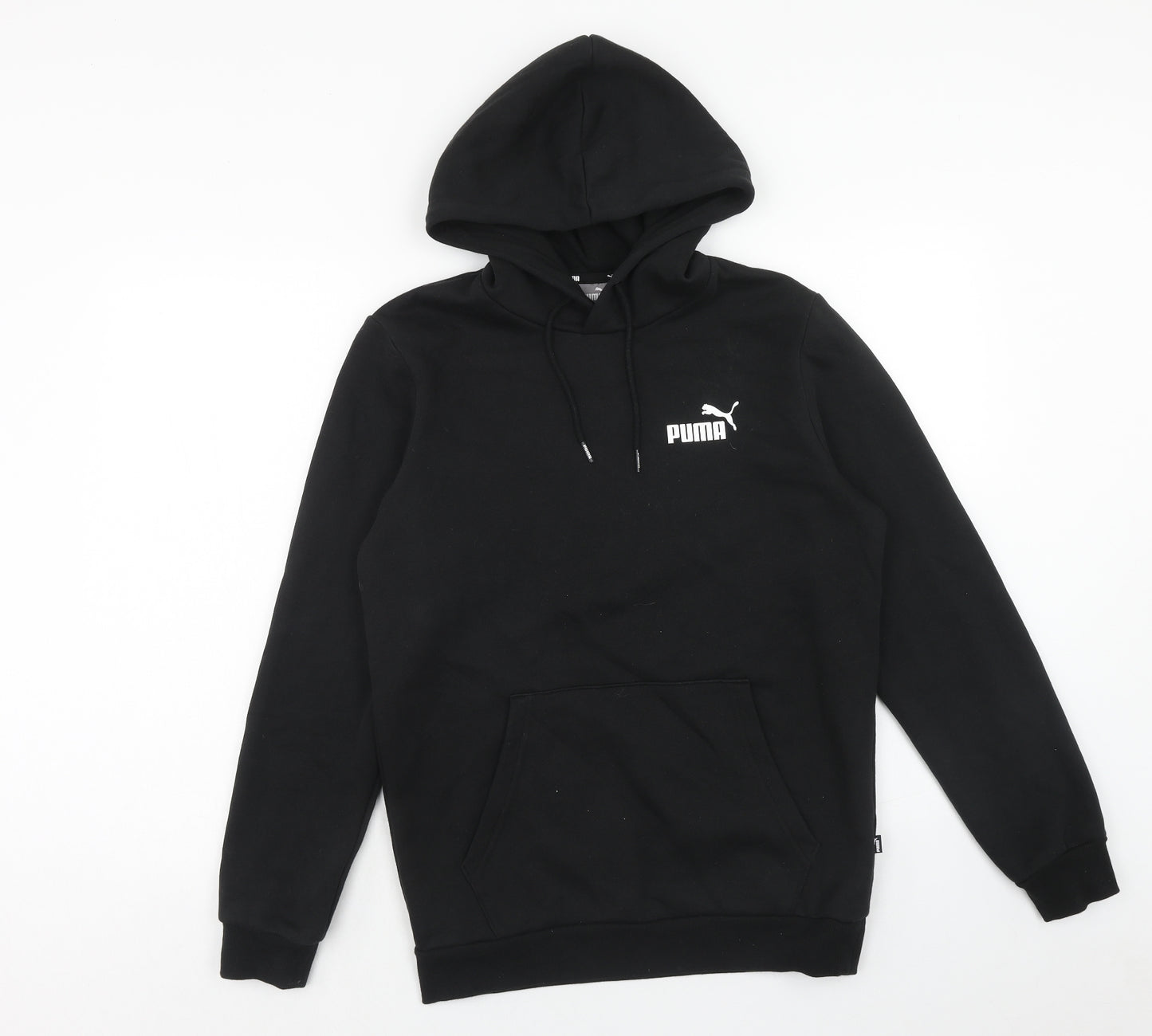 PUMA Mens Black Cotton Pullover Hoodie Size S