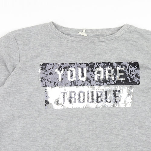 Young Dimension Girls Grey Polyester Pullover Sweatshirt Size 12-13 Years Pullover - You Are Trouble
