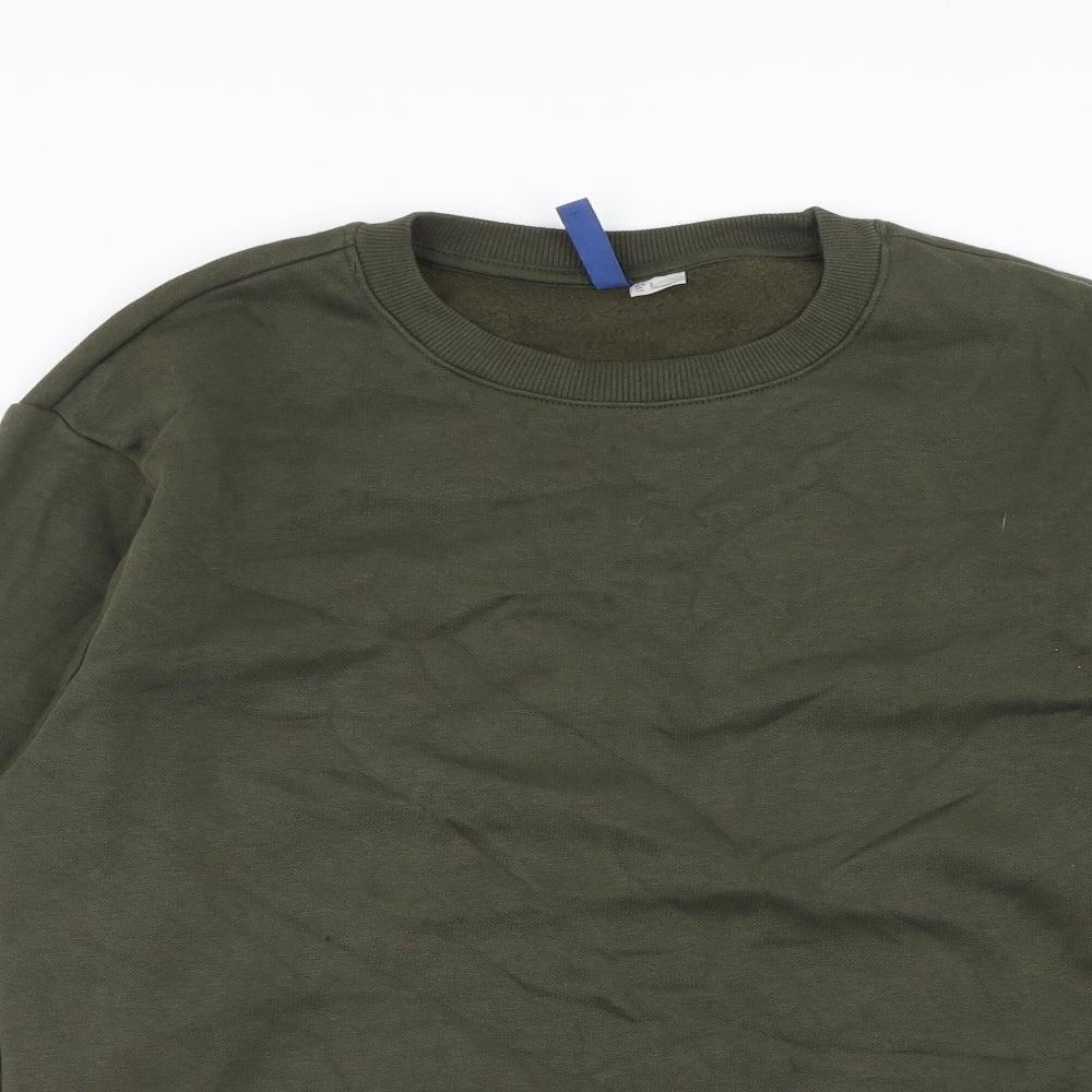 H&M Mens Green Cotton Pullover Sweatshirt Size S