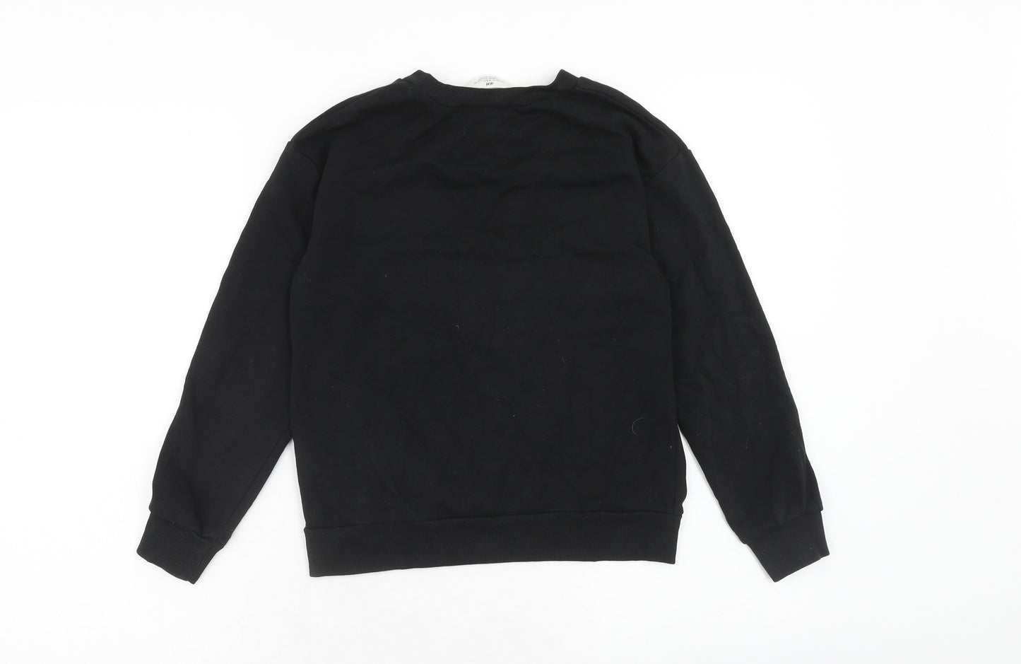 H&M Boys Black Cotton Pullover Sweatshirt Size 8-9 Years Pullover - Size 8-10