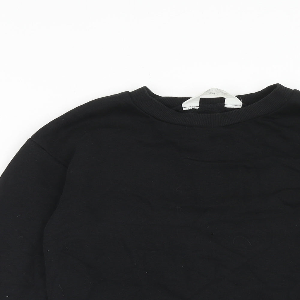 H&M Boys Black Cotton Pullover Sweatshirt Size 8-9 Years Pullover - Size 8-10