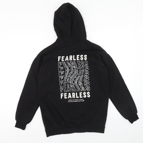 Matalan Girls Black Cotton Pullover Hoodie Size 13 Years Pullover - Fearless