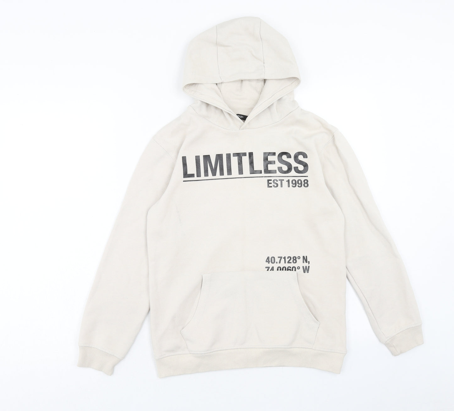George Boys Beige Cotton Pullover Hoodie Size 11-12 Years Pullover - Limitless