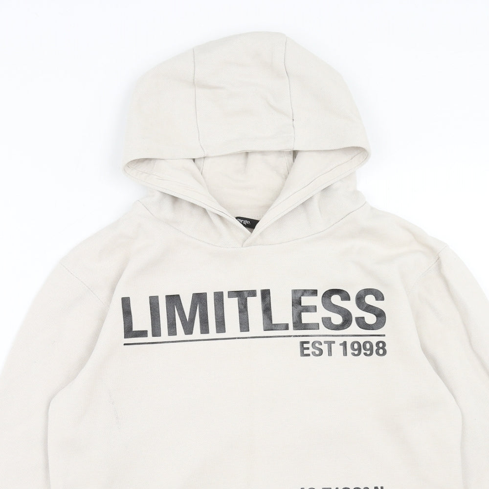 George Boys Beige Cotton Pullover Hoodie Size 11-12 Years Pullover - Limitless
