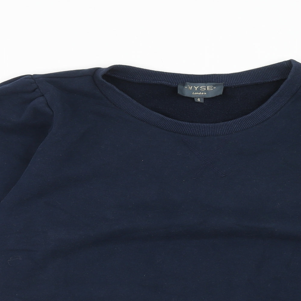 Wyse Womens Blue Cotton Pullover Sweatshirt Size L Pullover
