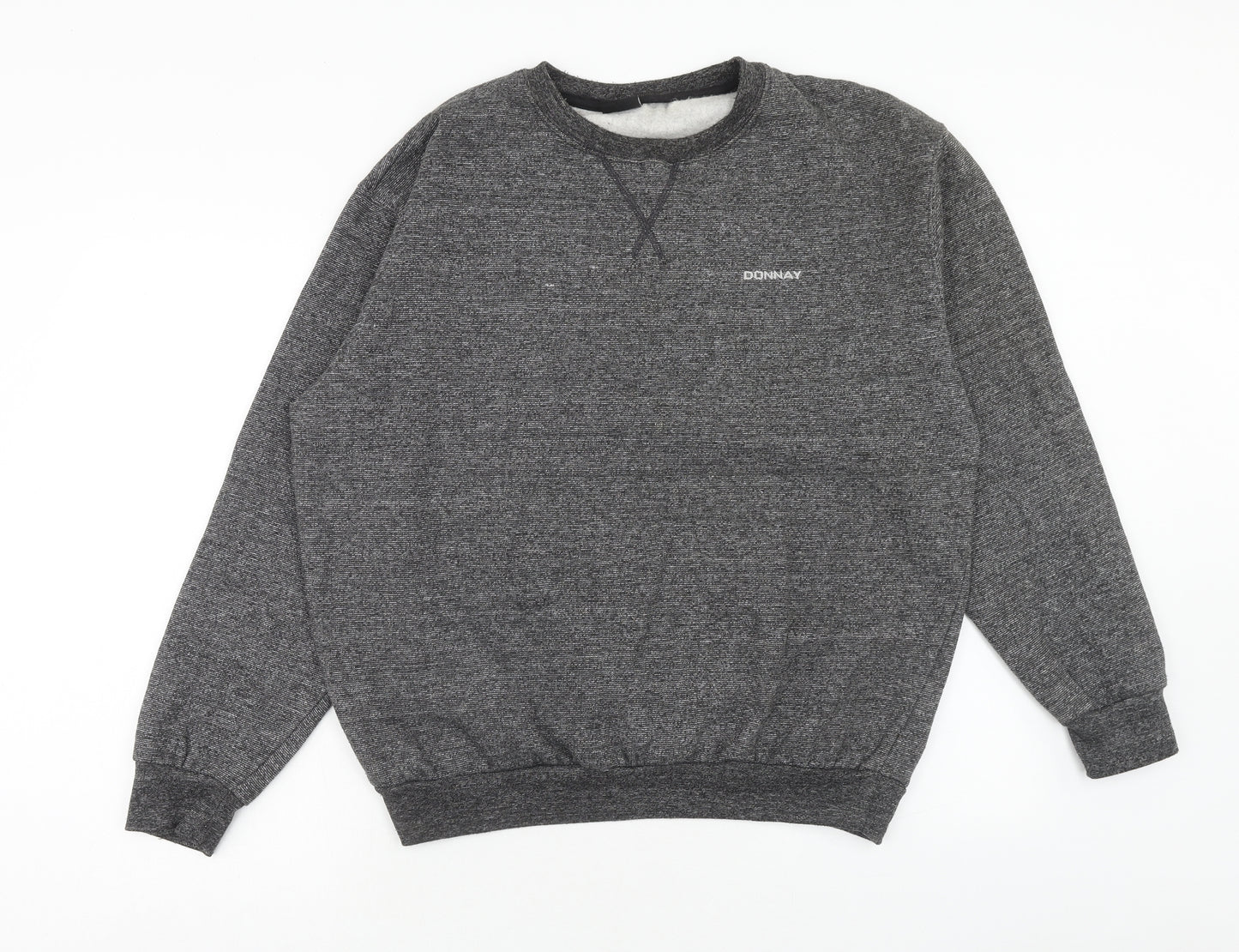 Donnay Mens Grey Round Neck Polyester Pullover Jumper Size M Long Sleeve