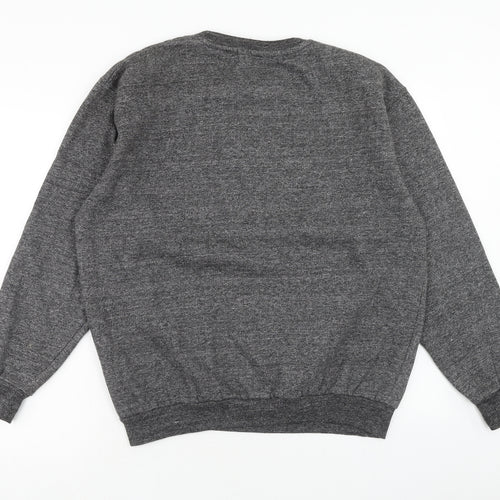 Donnay Mens Grey Round Neck Polyester Pullover Jumper Size M Long Sleeve