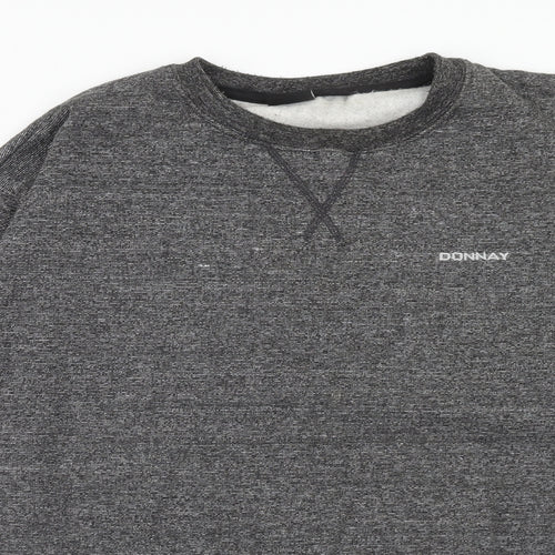 Donnay Mens Grey Round Neck Polyester Pullover Jumper Size M Long Sleeve
