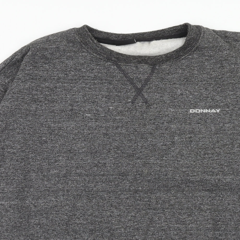 Donnay Mens Grey Round Neck Polyester Pullover Jumper Size M Long Sleeve
