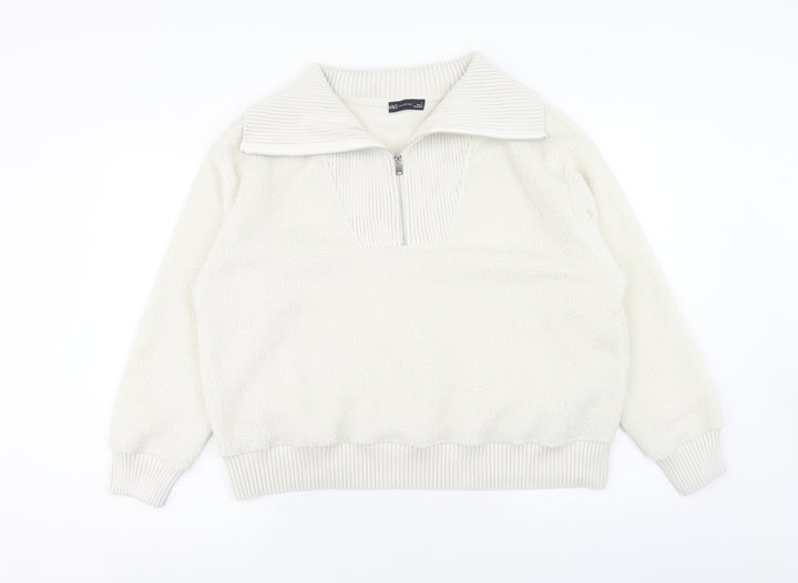 Marks and Spencer Womens White Polyester Pullover Sweatshirt Size XL Zip