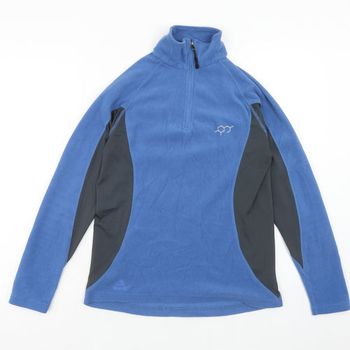 Polartec Womens Blue Polyester Pullover Sweatshirt Size 10 Zip