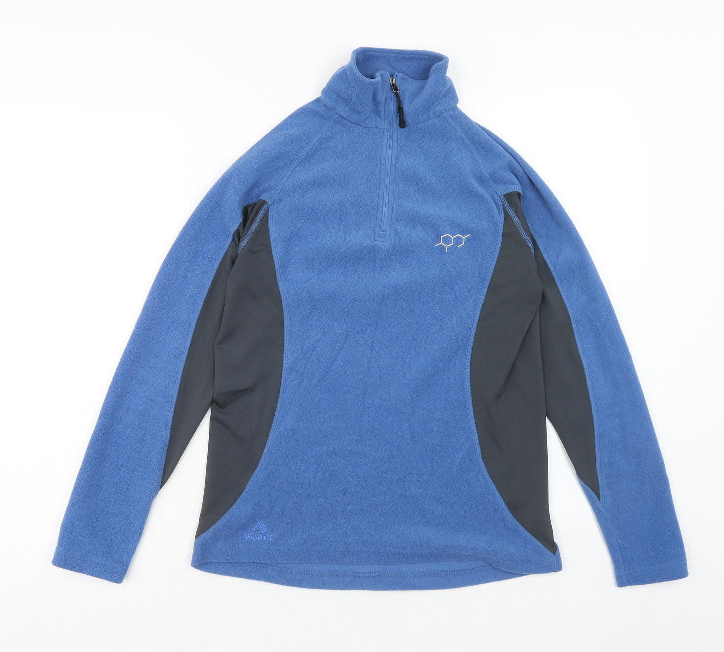 Polartec Womens Blue Polyester Pullover Sweatshirt Size 10 Zip