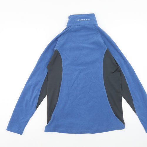 Polartec Womens Blue Polyester Pullover Sweatshirt Size 10 Zip