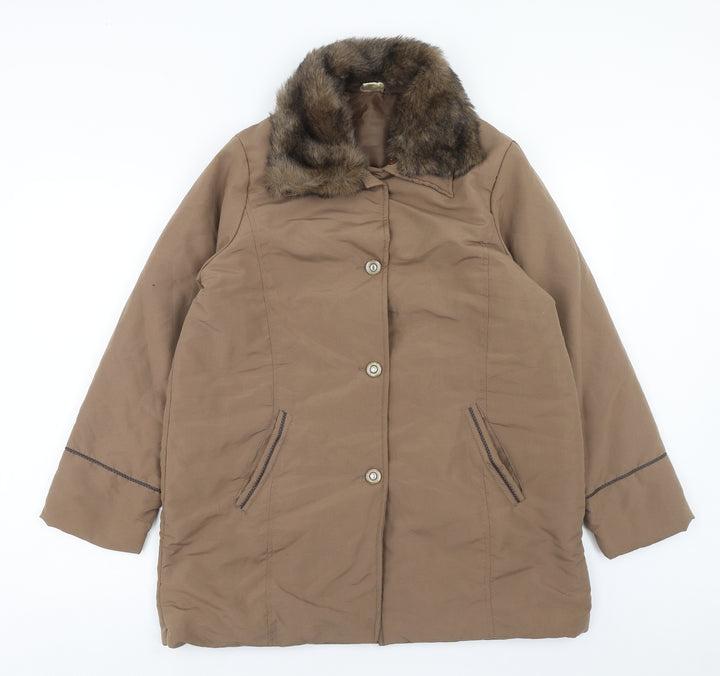 Claire Neuville Womens Brown Jacket Size 14 Zip