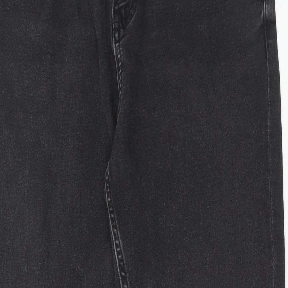 Marks and Spencer Womens Black Cotton Skinny Jeans Size 14 Regular Zip