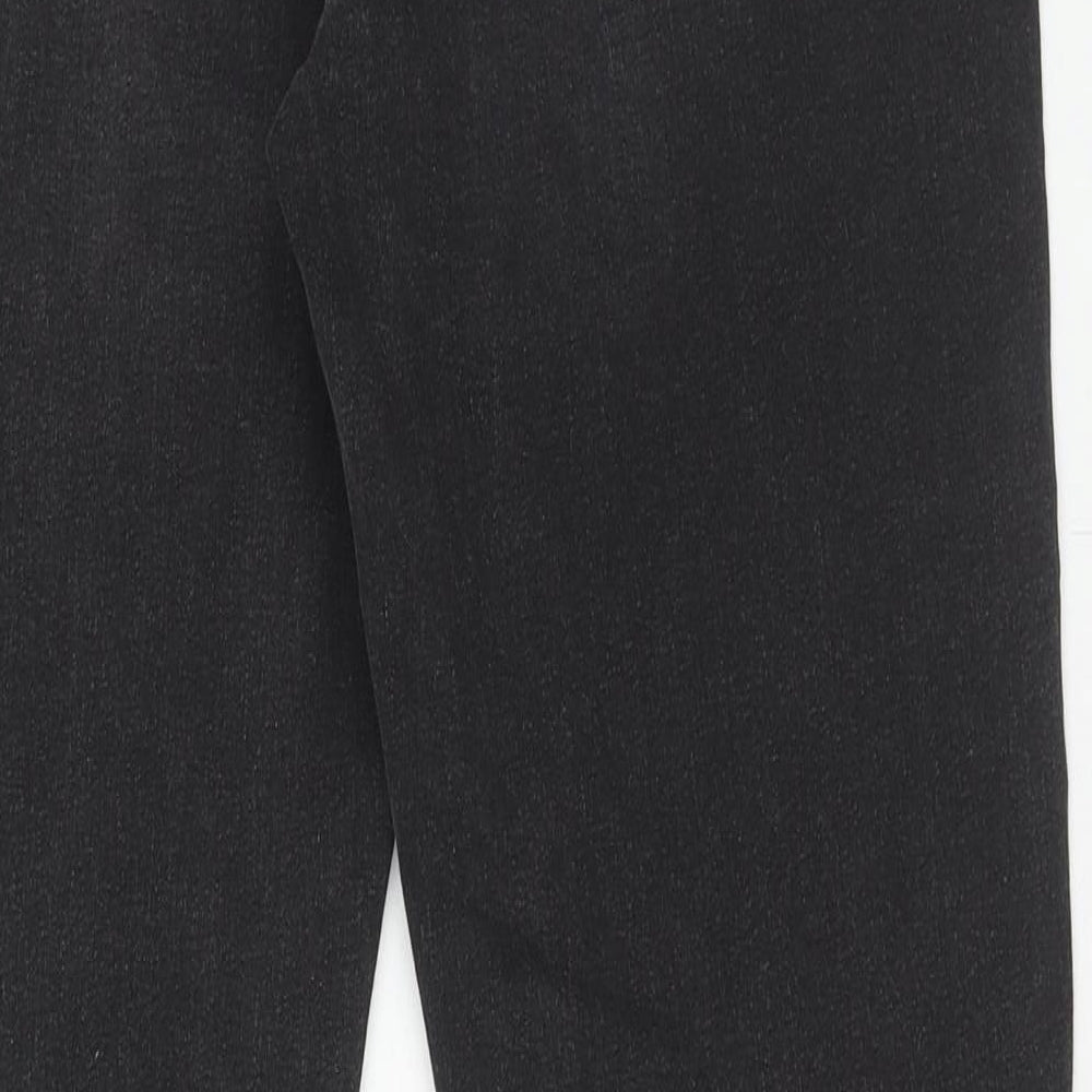 Marks and Spencer Womens Black Cotton Skinny Jeans Size 14 Regular Zip