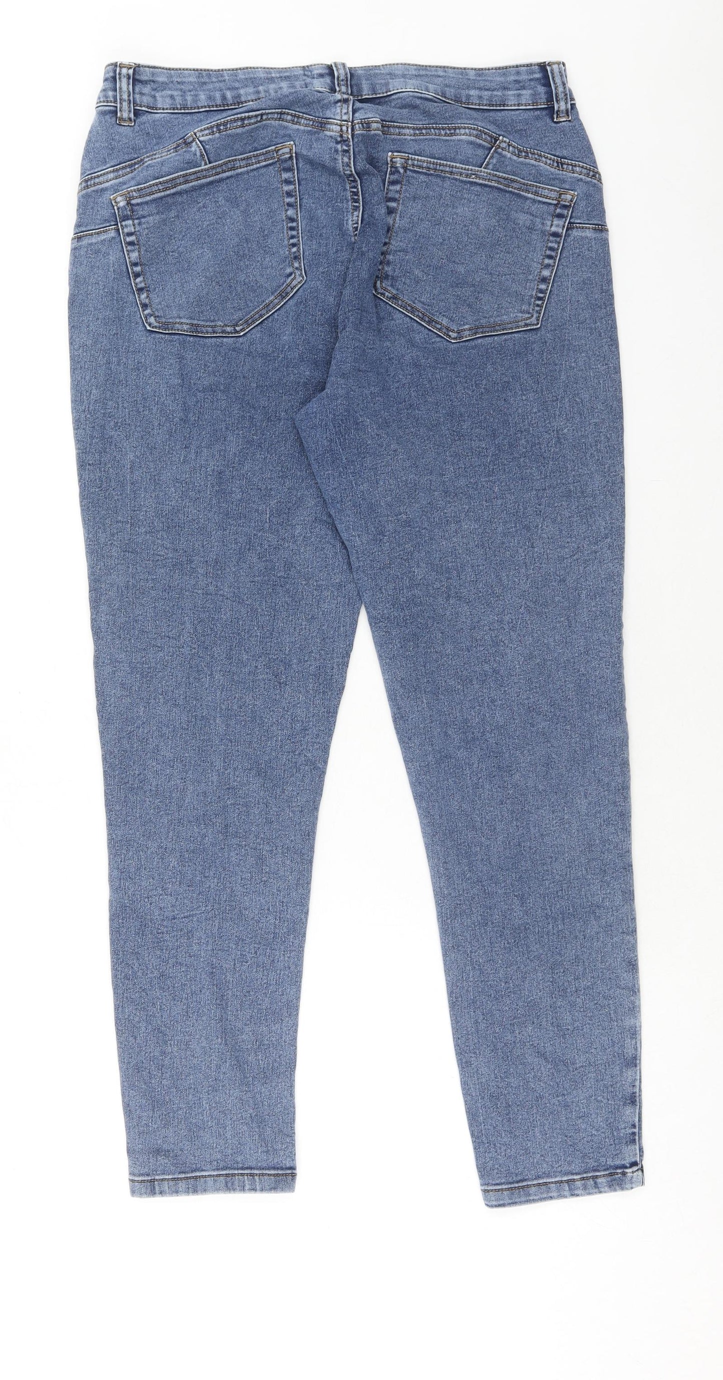 Jeff & Co Womens Blue Cotton Skinny Jeans Size 14 Regular Zip