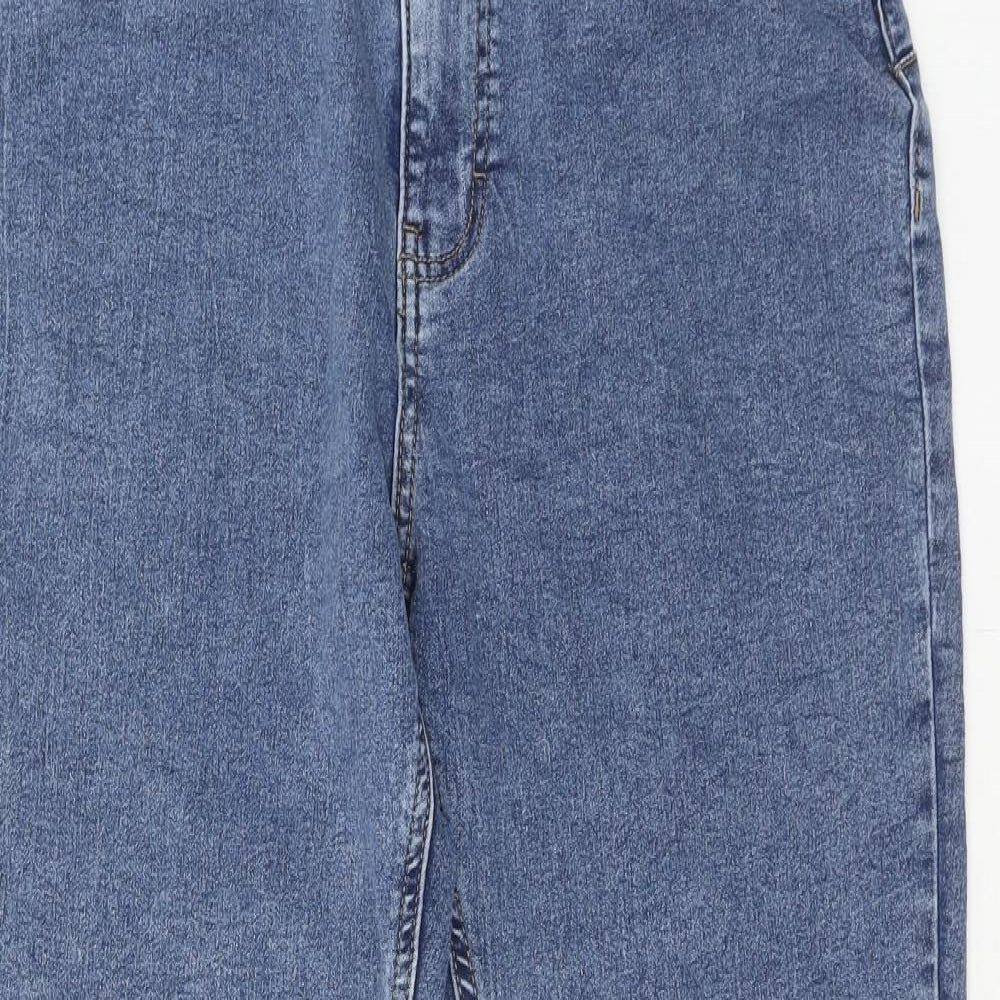 Jeff & Co Womens Blue Cotton Skinny Jeans Size 14 Regular Zip