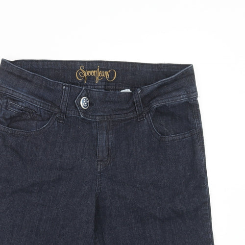 Spoon jeans Womens Blue Cotton Bermuda Shorts Size L Regular Zip
