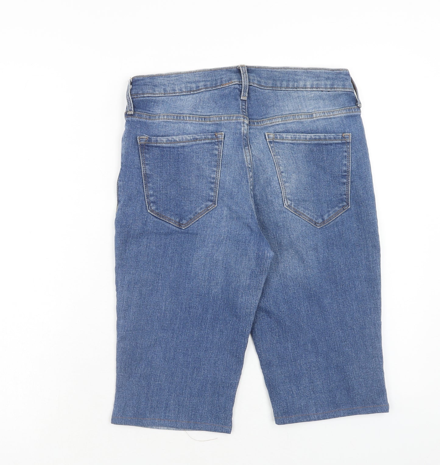 Old Navy Womens Blue Cotton Bermuda Shorts Size M Regular Zip