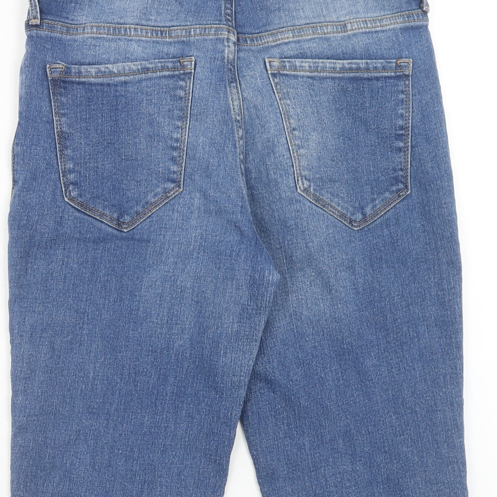 Old Navy Womens Blue Cotton Bermuda Shorts Size M Regular Zip