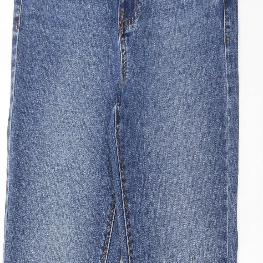 New Look Womens Blue Cotton Flared Jeans Size 8 Regular Zip