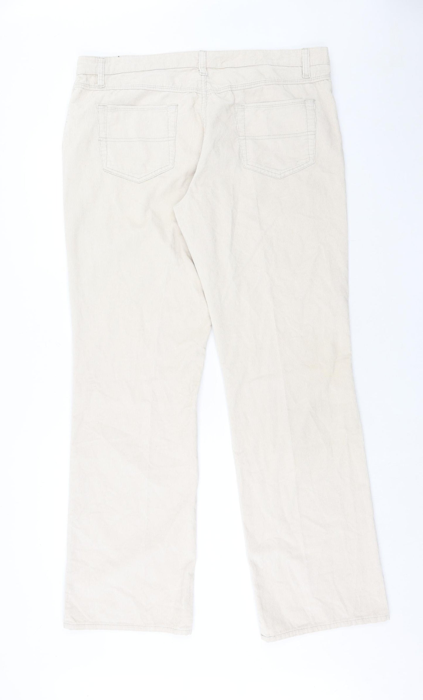 Cherokee Womens Beige Cotton Trousers Size 18 Regular Zip