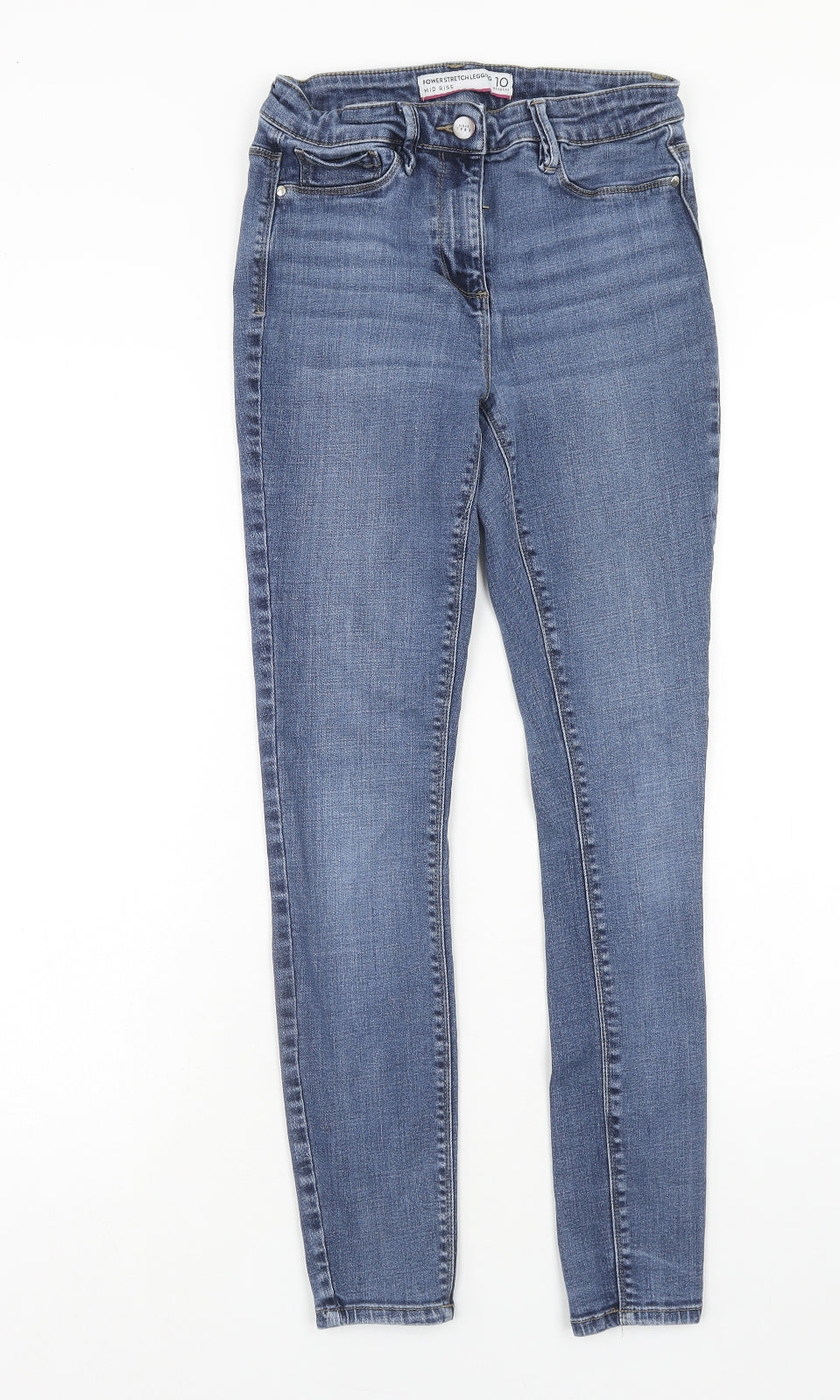 NEXT Womens Blue Cotton Skinny Jeans Size 10 Regular Zip