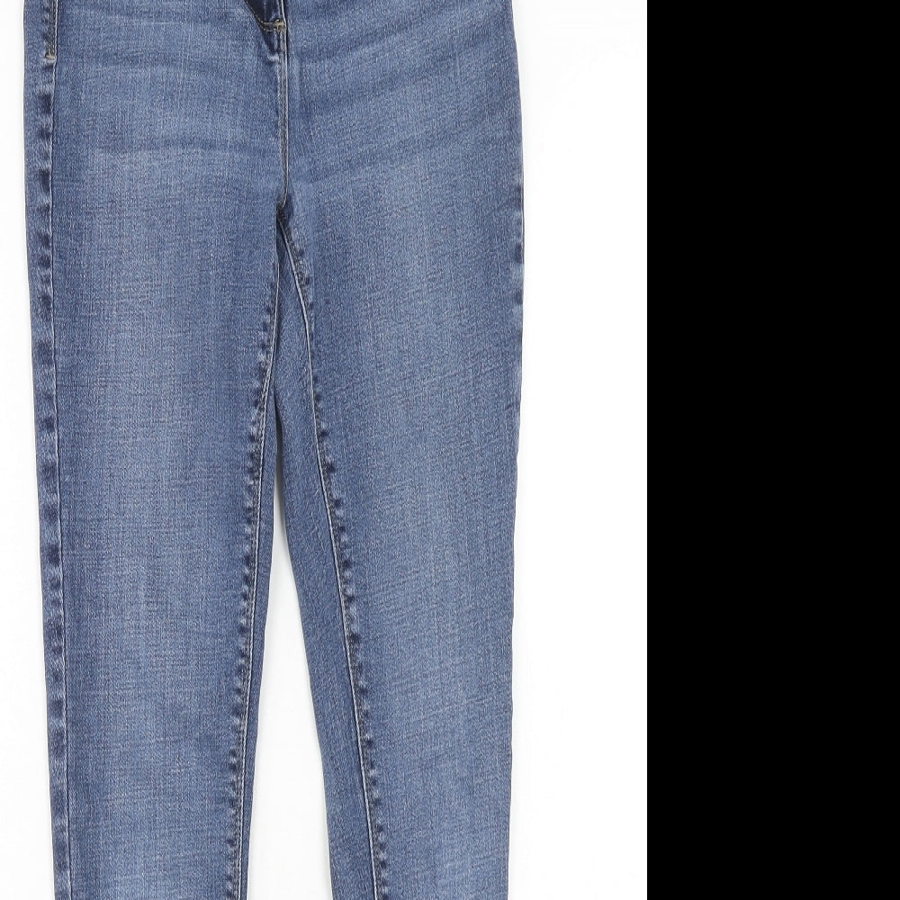 NEXT Womens Blue Cotton Skinny Jeans Size 10 Regular Zip