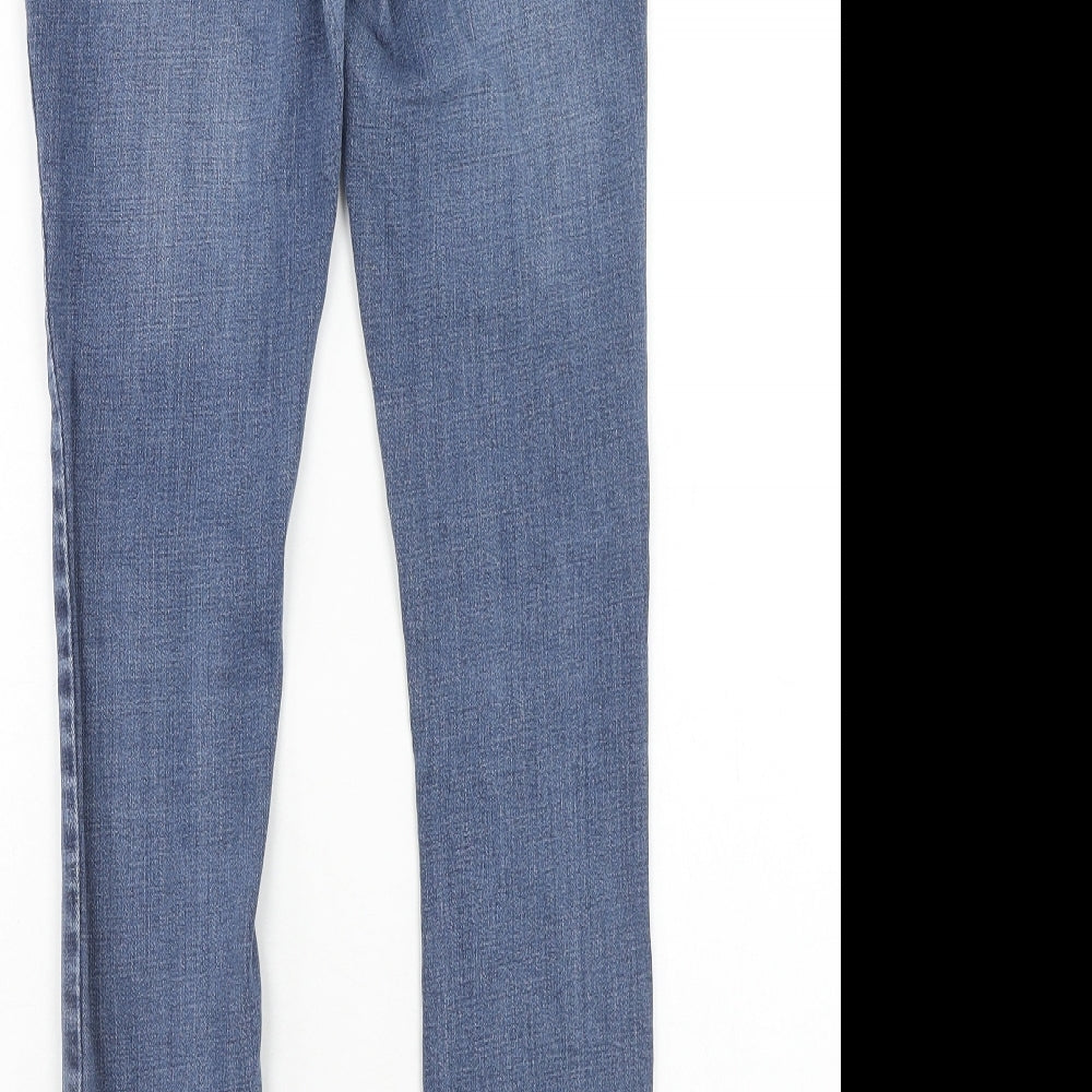 NEXT Womens Blue Cotton Skinny Jeans Size 10 Regular Zip