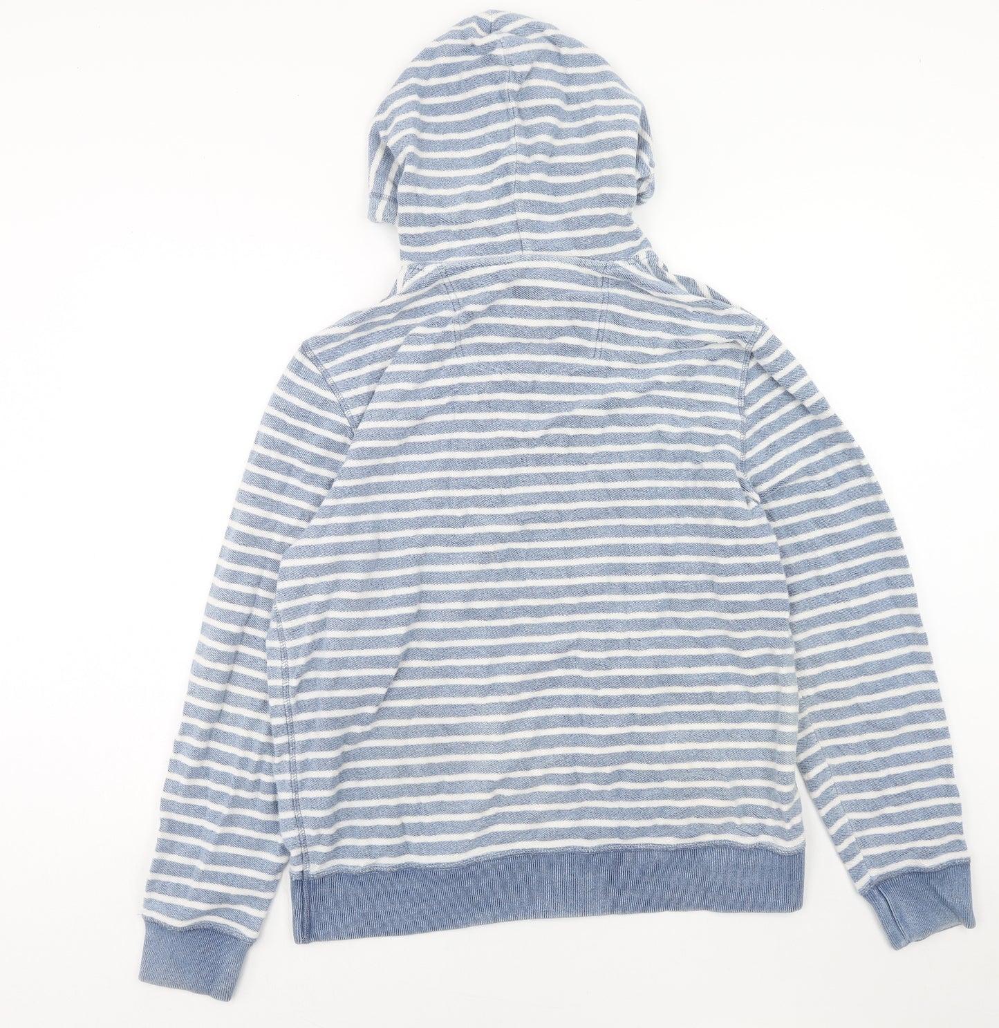 Fat Face Mens Blue Striped Cotton Pullover Hoodie Size L