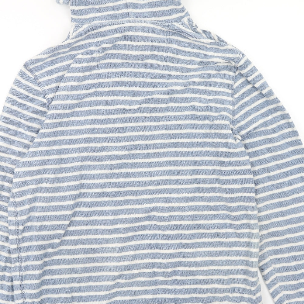 Fat Face Mens Blue Striped Cotton Pullover Hoodie Size L