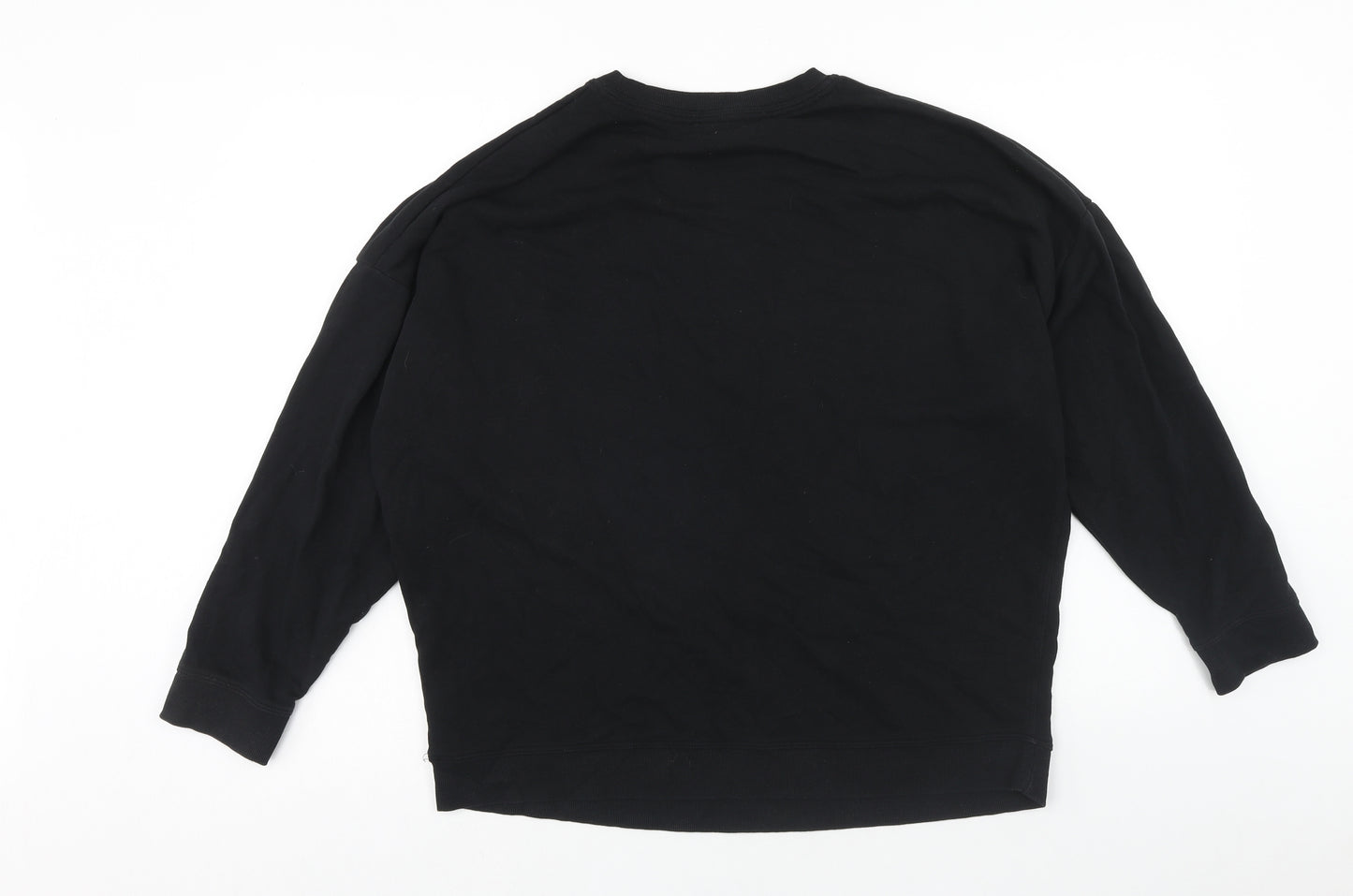 New Look Womens Black Cotton Pullover Sweatshirt Size 14 Pullover - Christmas