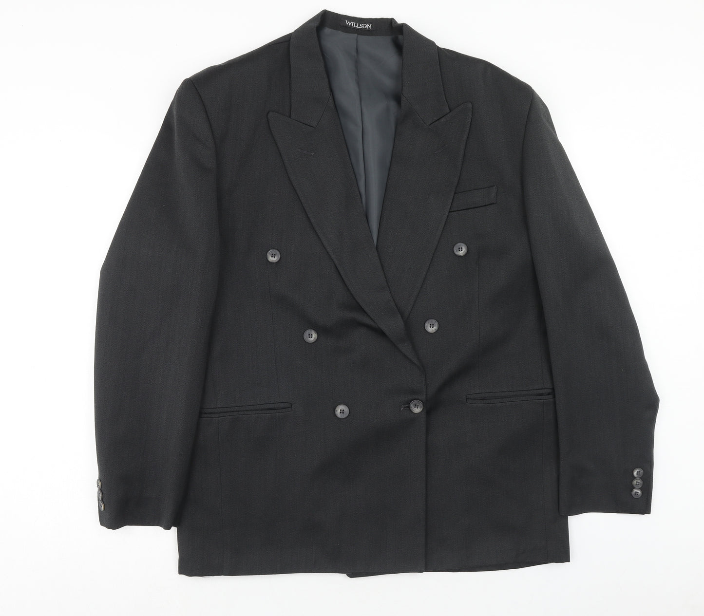Wilson Mens Grey Polyester Jacket Blazer Size 40 Regular