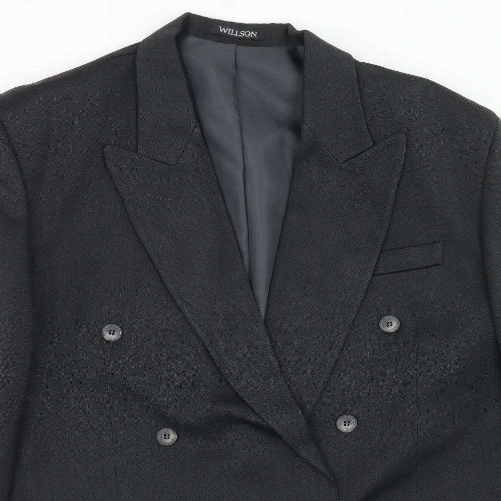 Wilson Mens Grey Polyester Jacket Blazer Size 40 Regular