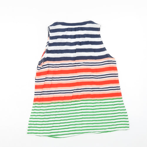 Holly & Whyte Womens Multicoloured Striped Viscose Basic Tank Size 12 V-Neck