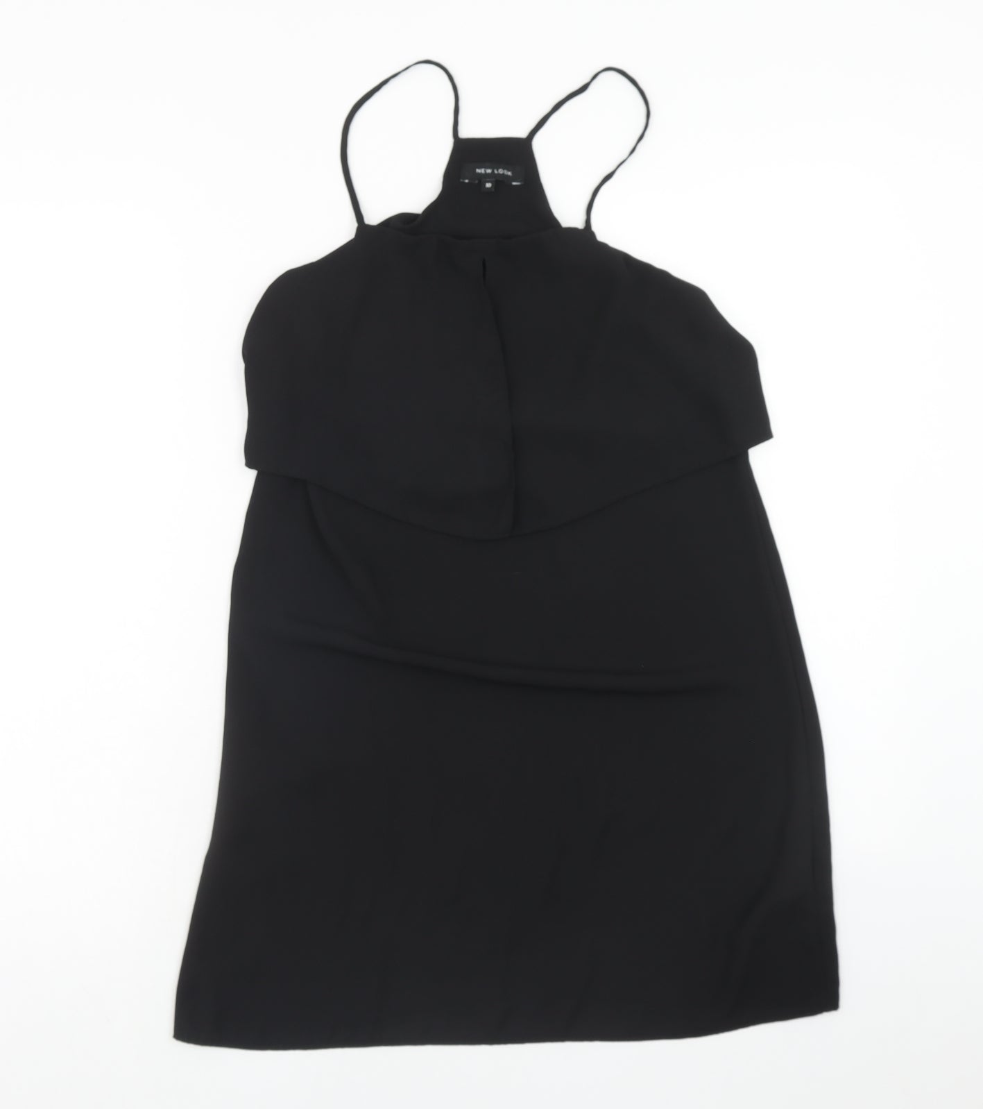 New Look Womens Black Polyester Tunic Tank Size 10 Square Neck
