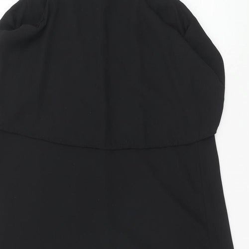New Look Womens Black Polyester Tunic Tank Size 10 Square Neck
