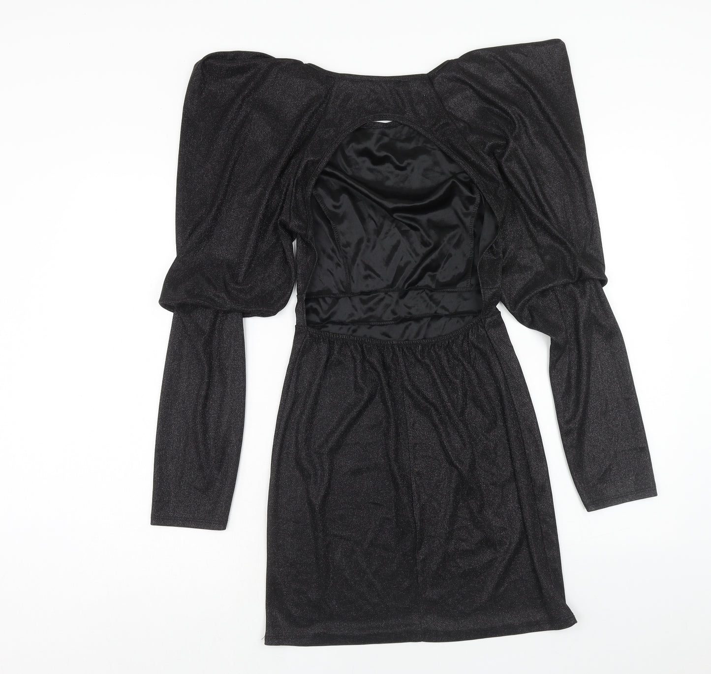 I SAW IT FIRST Womens Black Polyester Pencil Dress Size 12 V-Neck Pullover