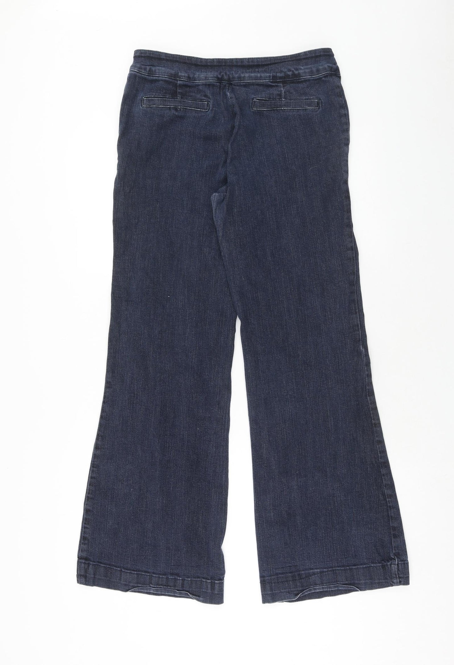 Falmer Womens Blue Cotton Flared Jeans Size 2XS Regular Button